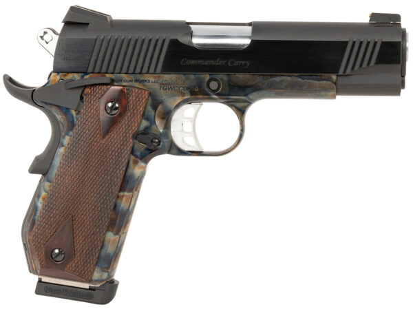 Tyler Gun Works 1911 45 ACP, 4.25" Barrel, Case Hardened Walnut Grip, 7rd