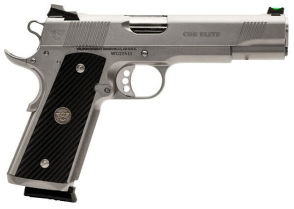 Wilson 1911 CQB Elite 45 ACP, 5" Barrel, G10 Diagonal Grip, Stainless Steel, 8rd