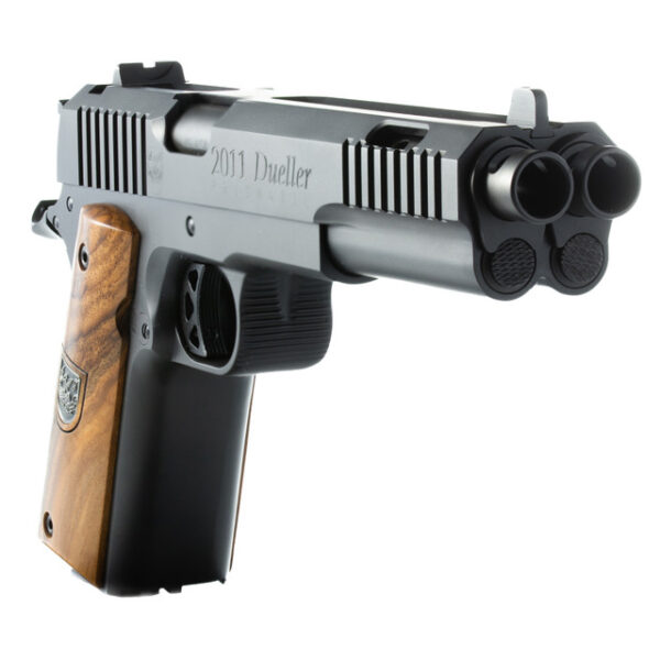 American Precision Prismatic Dueller 45 ACP, 5" Barrels, Black Frame, Wood Grip, 14rd