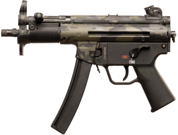 HK SP5 Sports South Exclusive 9mm, 8.86" Barrel, Woodland Camo, Aluminum Rec, 30rd