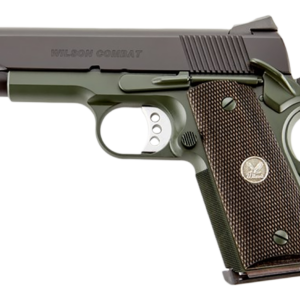 Wilson Combat CQB Compact 45 ACP, 4" Barrel, Olive Drab Green Frame, Diamond Wood Grip, CA Compliant, 8rd