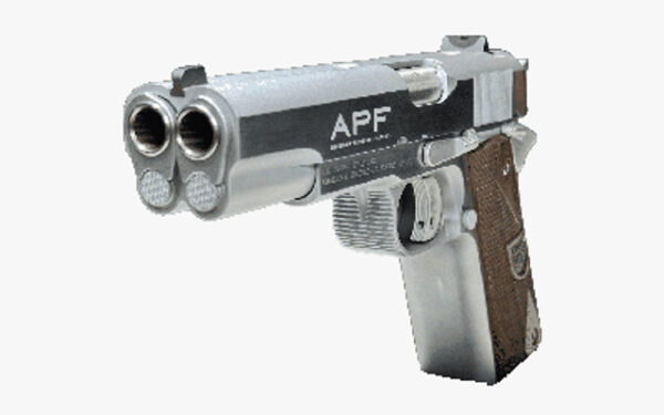 American Precision Second Century Double 1911s 45 ACP, 5" Barrels, Stainless Steel, Wood Grip, 7rd