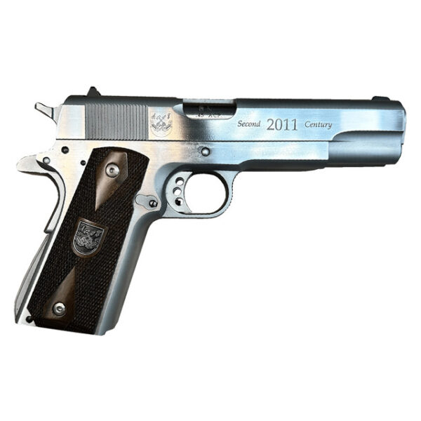 American Precision Second Century Double 1911s 45 ACP, 5" Barrels, Stainless Steel, Wood Grip, 7rd