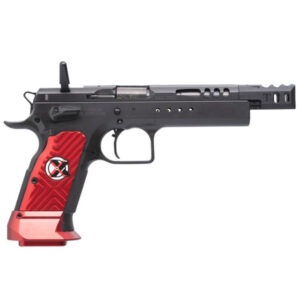 Tanfoglio Domina Xtreme 9mm, 5.20" Barrel, Black, Red Grip, 17rd