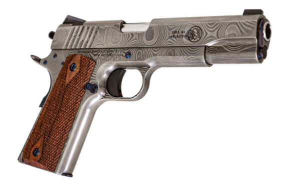 Standard MFG 1911 Damascus Steel .45 ACP, 5" Barrel, Walnut Grips, 7rd