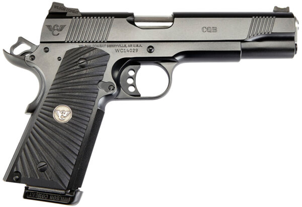 Wilson CQB 1911 9mm, 5" Barrel, Black, G10 Starburst Grips, 10rd