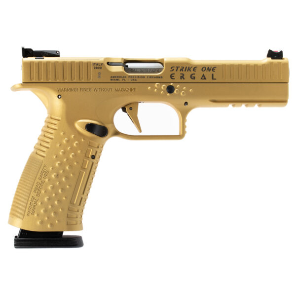 American Precision Strike One Ergal 9mm, 5" Barrel, Gold, Optic Ready, 10rd