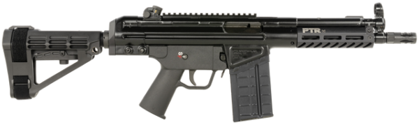 PTR PDWR BR 308 Win,8.50" Threaded Barrel, Black, Picatinny Rail, SB Tactical Brace, 20rd