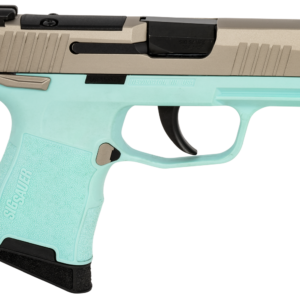 Sig P365, Sub-Compact, 380 ACP, 3.1" Barrel, Turquoise, Optics Ready Slide, SIGLITE Day/Night Sights,10 Rd