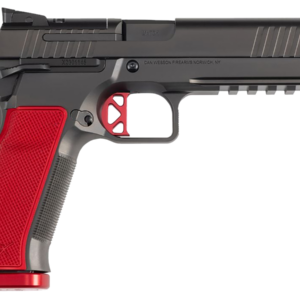 Dan Wesson DWX 9mm, 4.95" Match Grade Barrel, DLC Black, Alum Grips, Red, Optics Ready Slide, Ambi Safety, Fiber Sights, Flat K Style Trig, 10rd