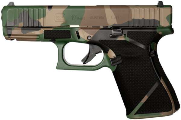 Glock G19 Gen 5 9mm, 4.02" Barrel, M81 Camo Polymer Frame, MOS Cut, 15rd