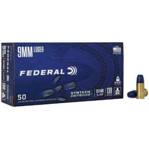 Federal Syntech Defense 9mm 138gr, Semi Jacketed Hollow Point 50Bx 10Cs