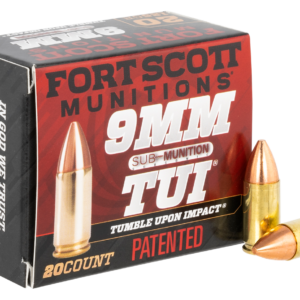 Fort Scott Self Defense 9mm, 125gr, Subsonic, Solid Copper Spun, 20rd