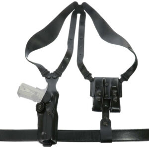 Galco VHS 4.0 Fits Chest Up To 52", 1911 5", 5" S&W SW1911, Black Leather Shoulder, Ambidextrous