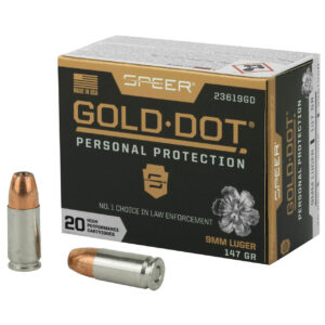Speer Gold Dot Personal Protection 9mm, 147gr, Hollow Point, 20rd Box